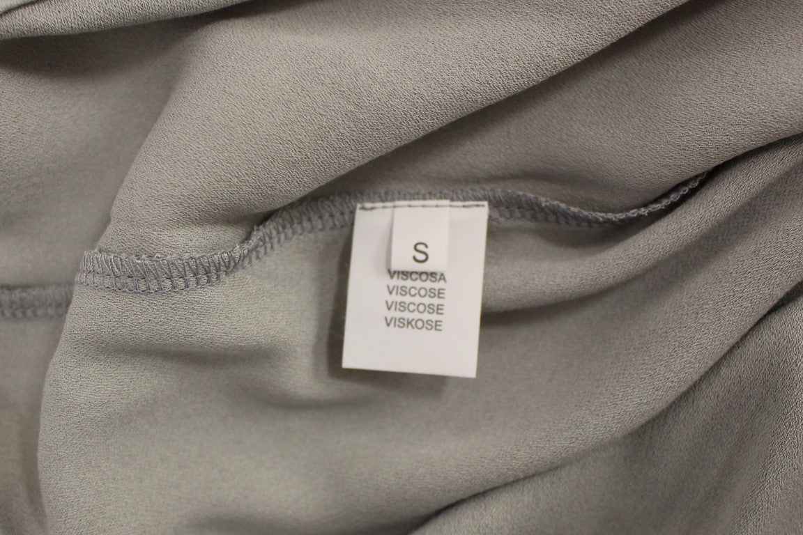 Comeforbreakfast Gray Viscose Loose Fit Tank Top – Logo Detail, 100% Viscose