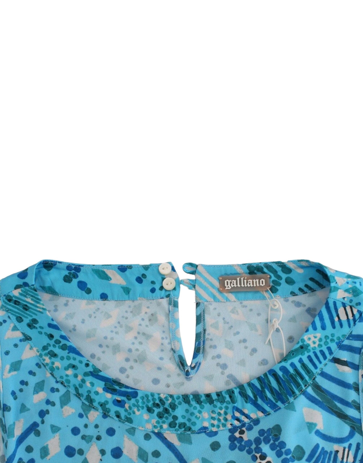 John Galliano Blue printed tank top
