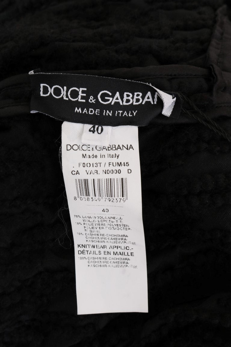 Dolce & Gabbana Black Fringes Wool Pullover Sweater