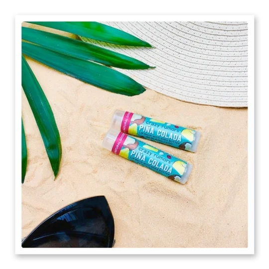 Crazy Rumors Pina Colada Flavored Natural Lip Balm – Vegan, Made in USA