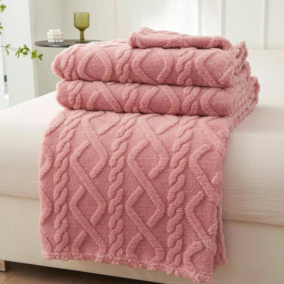Lightweight Coral Fleece Blanket - Sofa & Nap Cover