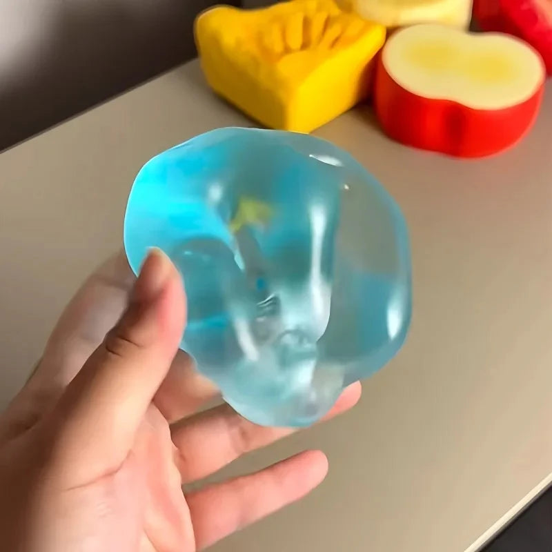 Blue Maltose Squishy Toys Anti Stress Sensory Fidgets Toy Soft Simulated Transparent Blue Maltose Slow-rebound Decompression