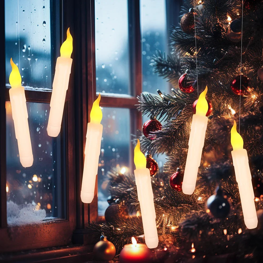 LED Floating Candles with Magic Wand Remote – Flameless Hanging Taper Candles for Halloween, Parties & Home Decor