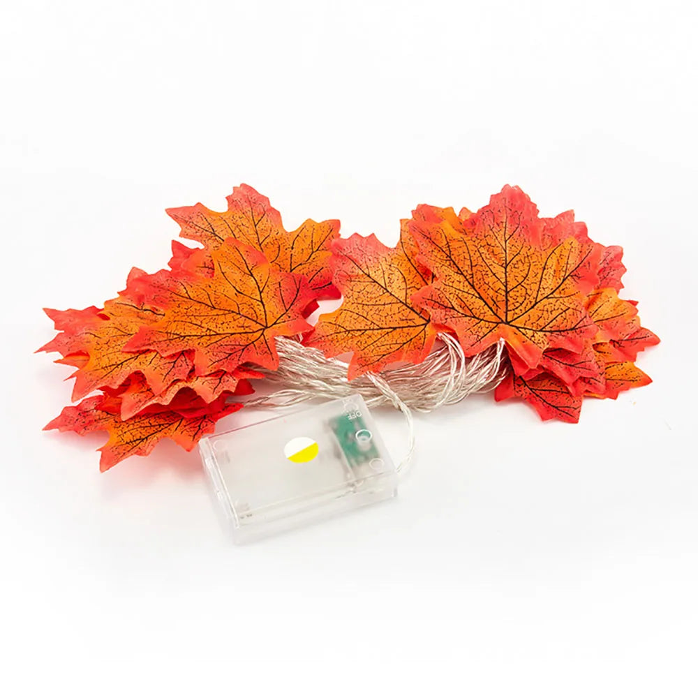 Maple Leaf Lantern LED String Lights – Autumn Garland for Halloween, Thanksgiving & Christmas Home Decor (2M / 3M / 6M, USB or Battery)