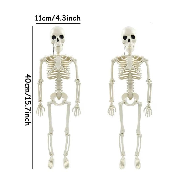 40cm Poseable Human Skeleton – Haunted House Horror Prop & Halloween Party Decoration (1 or 2 Pack, Ages 14+)