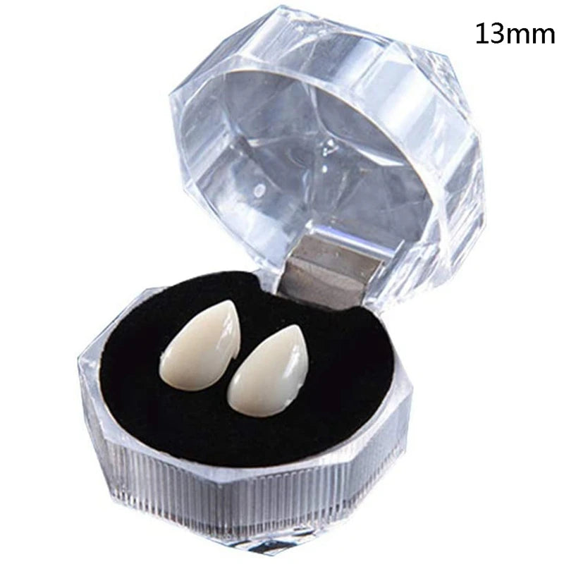 Halloween Vampire & Werewolf Fang Dentures – Fake Teeth Cosplay Prop for Adults & Kids (4 Sizes)