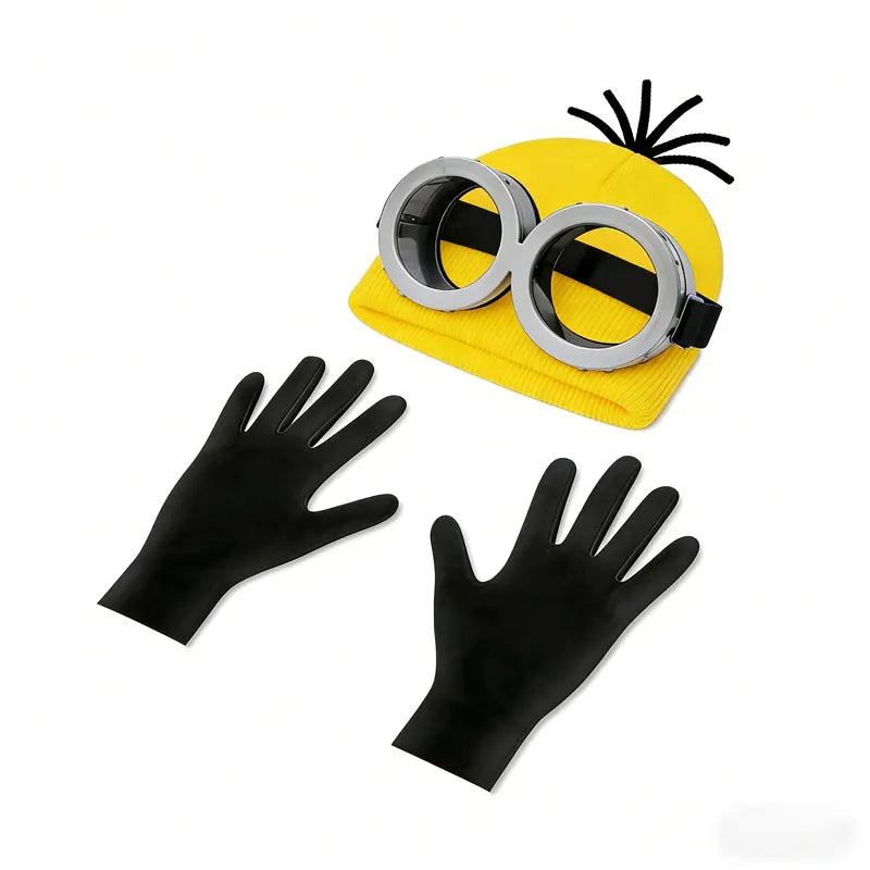 4pc Halloween Costume Accessory Set – Hat, Gloves & Glasses Strap for Cosplay, Party & Role-Play Outfits