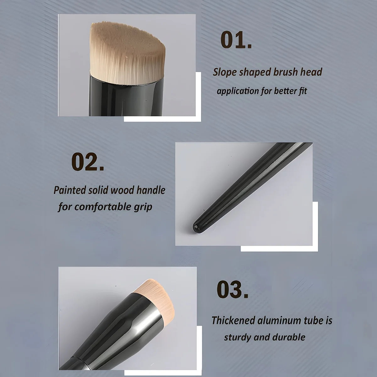 Flat Top Foundation Brush – Kabuki Buffing Brush for Full Coverage
