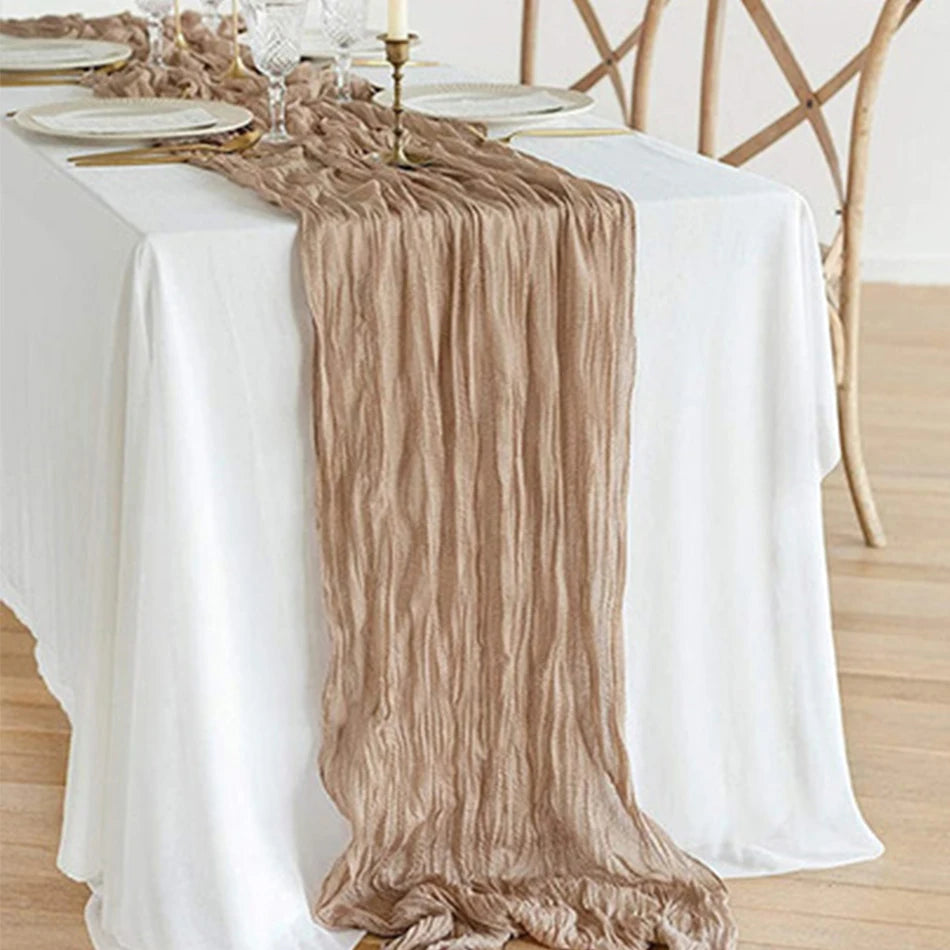 Wrinkle Cheesecloth Table Runner - Wedding & Holiday Decor
