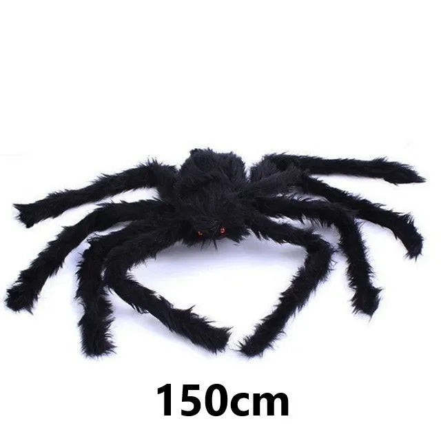 Giant Poseable Plush Spider – Halloween Decoration & Prank Prop for Indoor & Outdoor Haunted House (8 Sizes: 30cm–200cm)