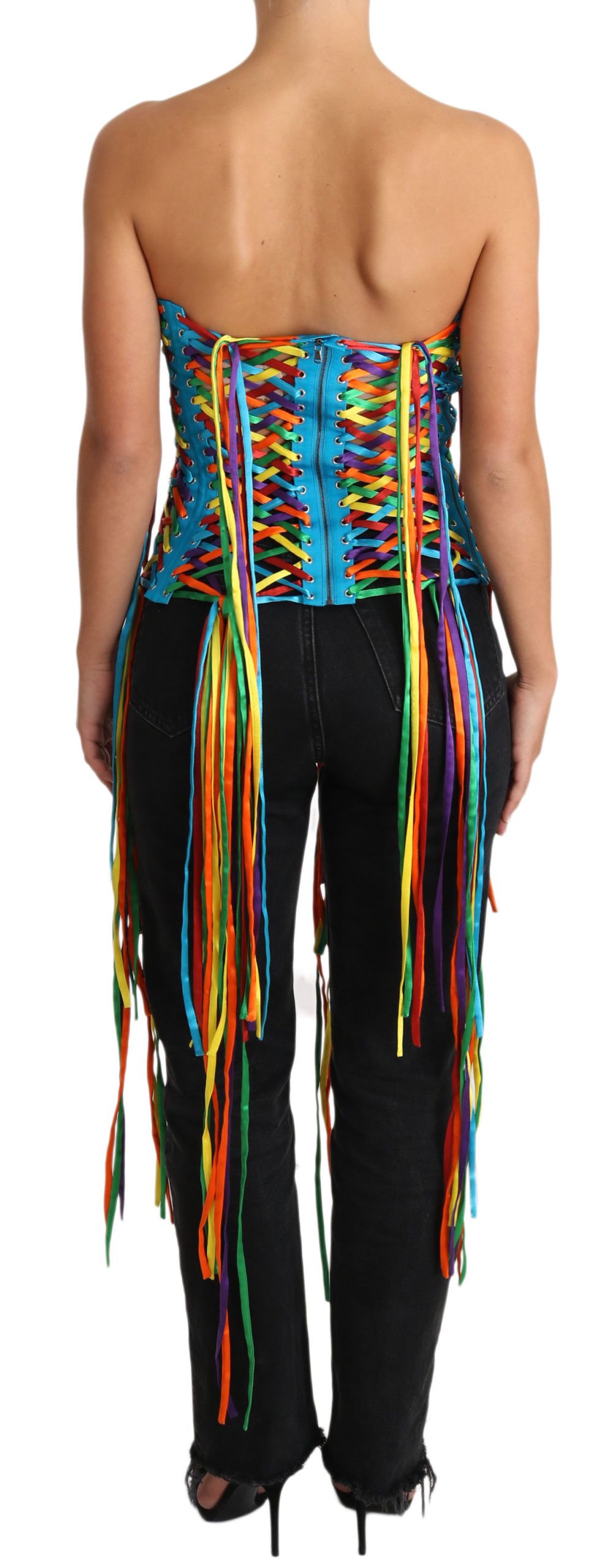 Dolce & Gabbana Multicolor Strings Bustier Corset Top – Strapless | Made in Italy