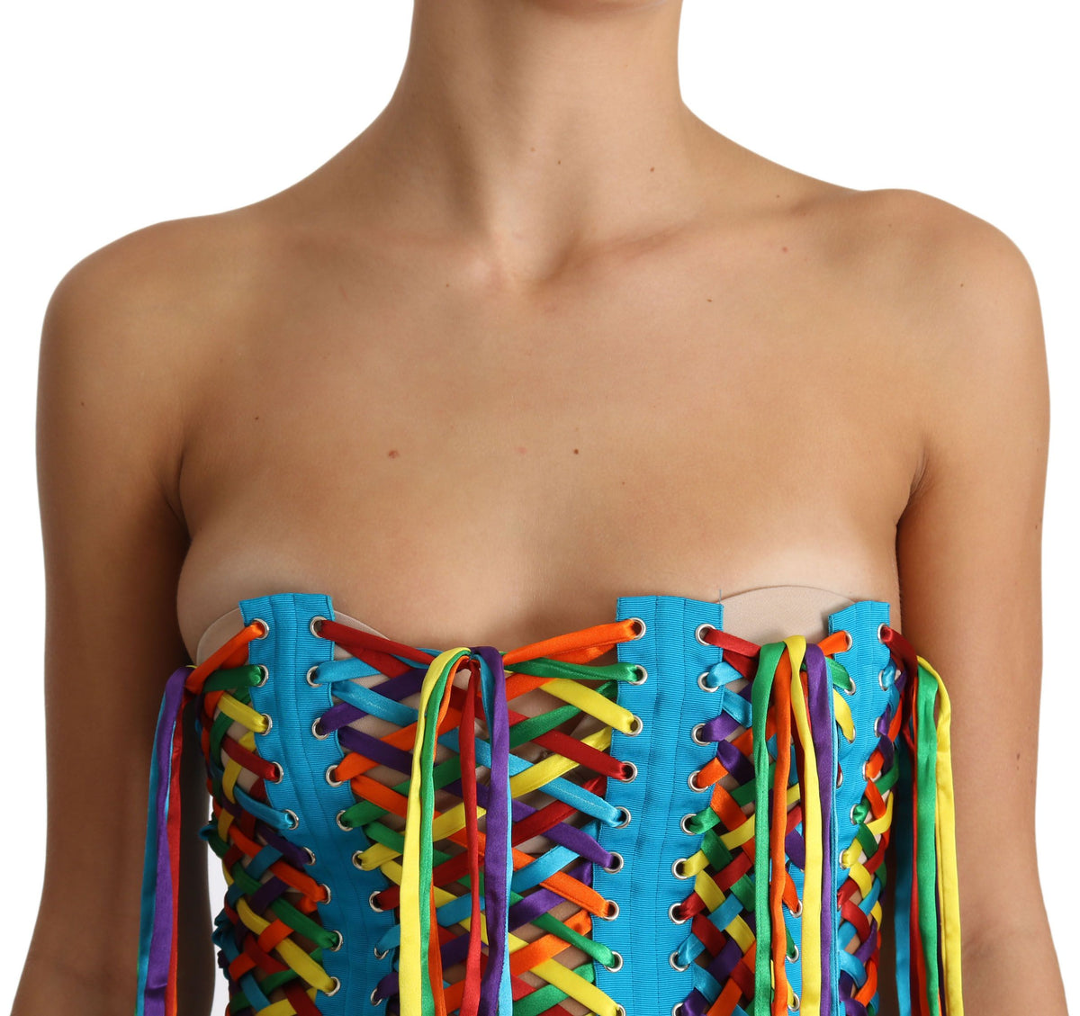 Dolce & Gabbana Multicolor Strings Bustier Corset Top – Strapless | Made in Italy