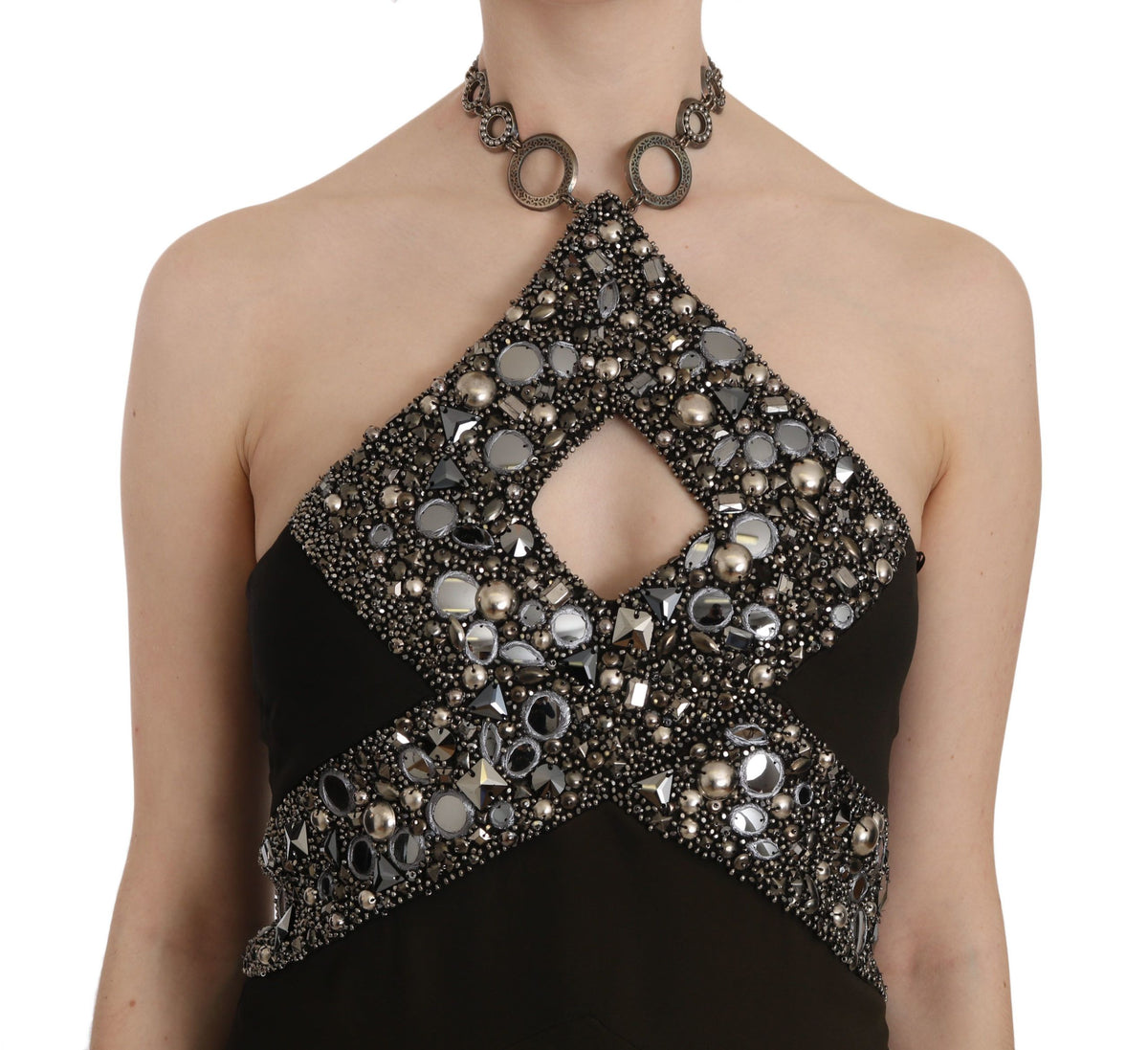 John Richmond Sequined Stretch Mini Dress — Black | Made in Italy