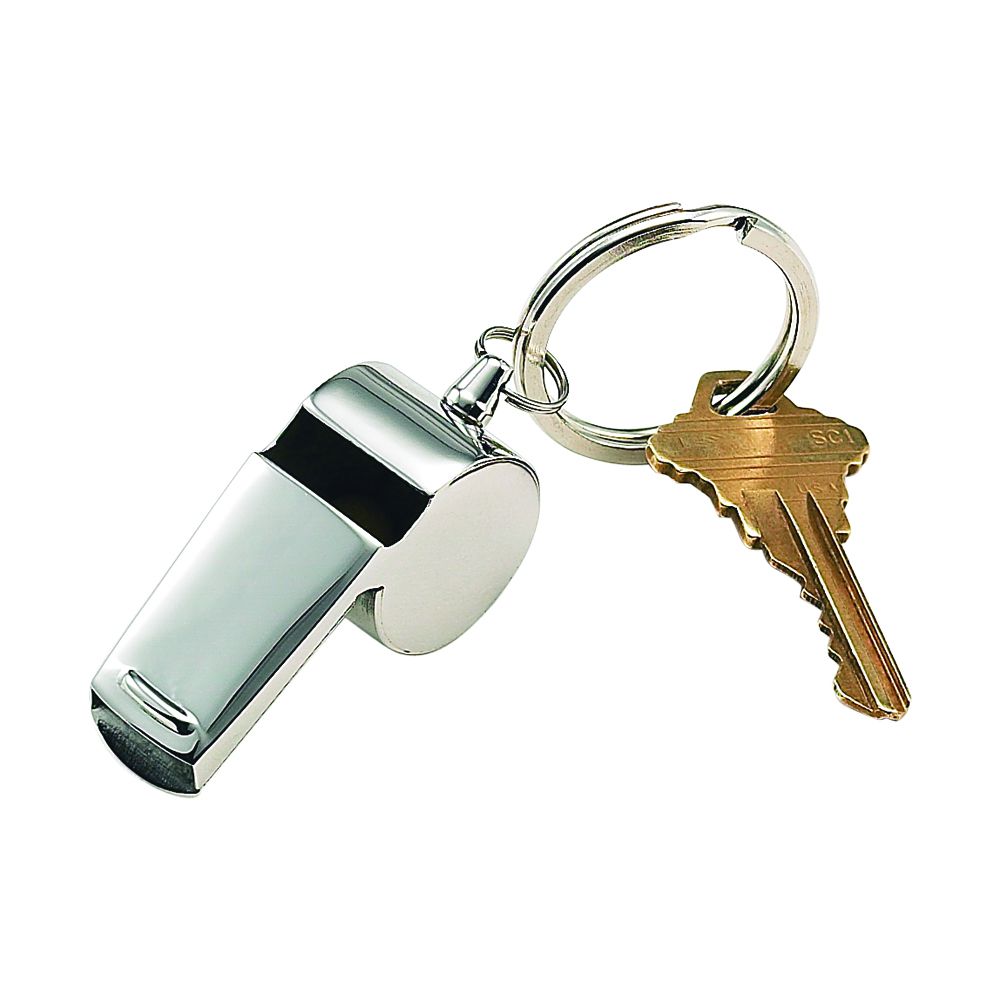 Stainless Steel Whistle Keychain - Coach Style Safety Whistle with Gift Box