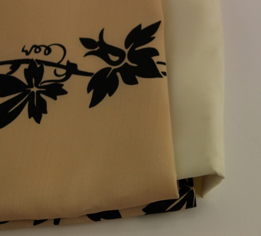 Caterina Gatta Beige Floral Print Silk Mini Skirt – Zip Closure, Made in Italy