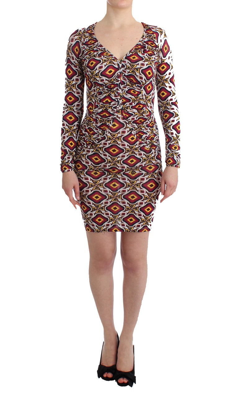 GF Ferre Multicolor Longsleeved Viscose Shift Dress