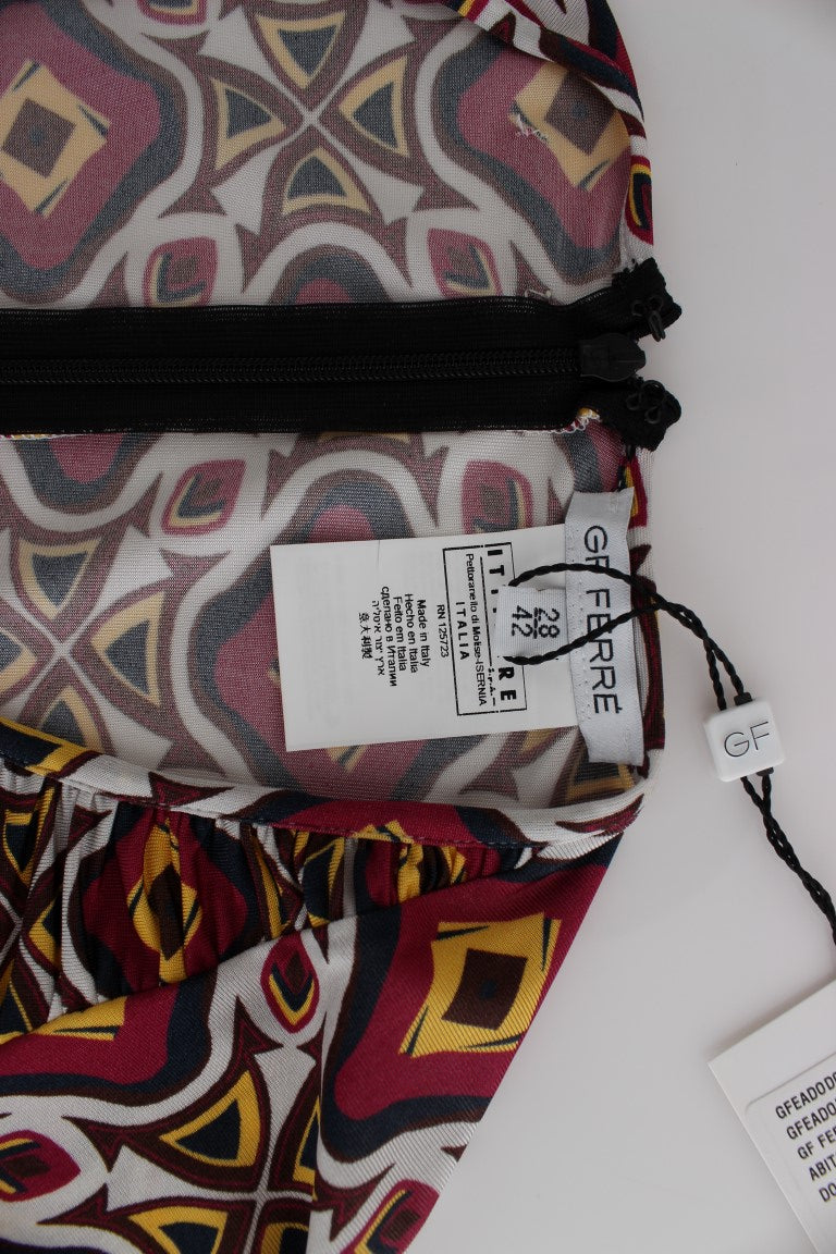 GF Ferre Multicolor Longsleeved Viscose Shift Dress