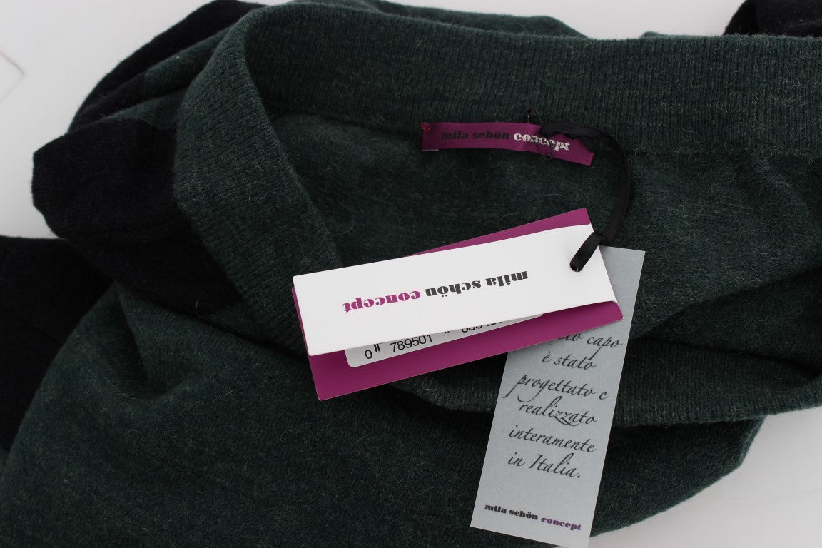 MILA SCHÖN Green Wool Blend Pencil Skirt – Knee Length, Made in Italy