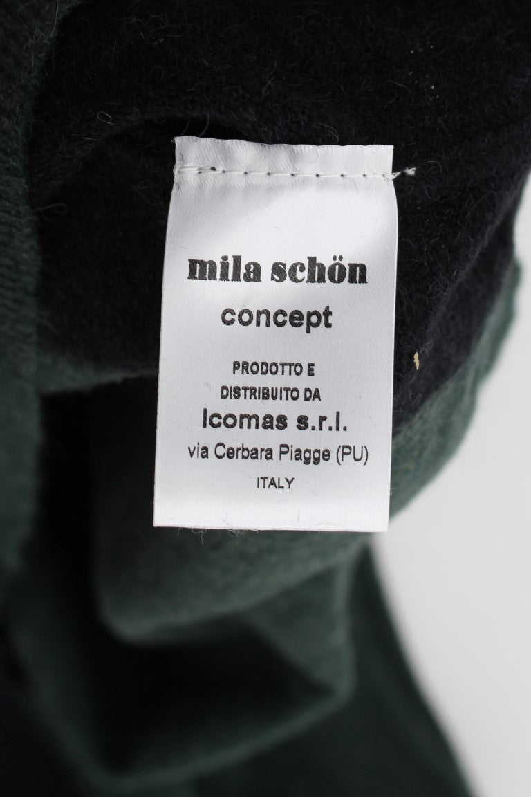 MILA SCHÖN Green Wool Blend Pencil Skirt – Knee Length, Made in Italy