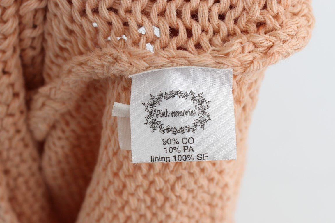 PINK MEMORIES Pink Cotton Blend Knitted Sleeveless Sweater