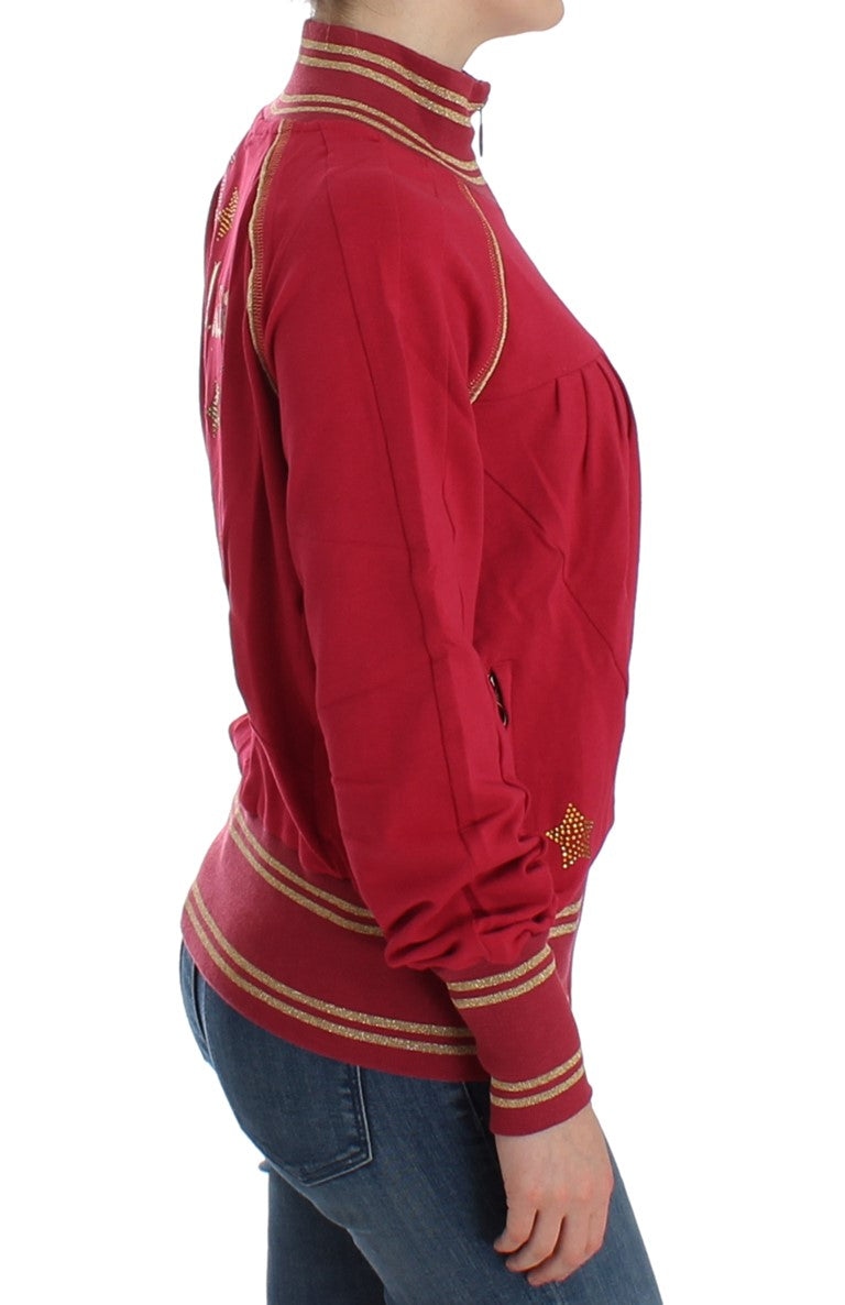 John Galliano Pink Mock Zip Cardigan Sweatshirt Sweater