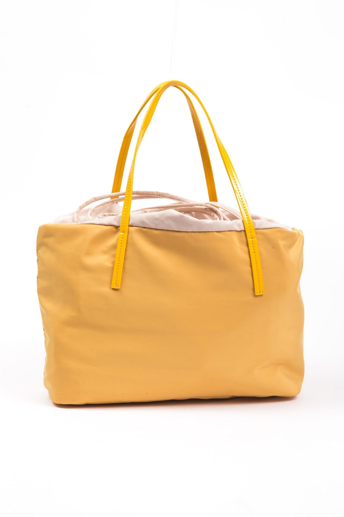 BYBLOS Women's Yellow Polyester Shoulder Bag – Logo Detail, Designer Handbag