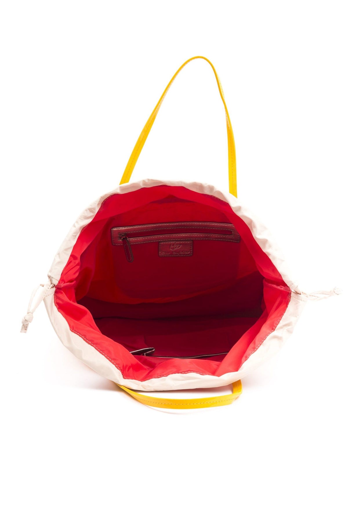 BYBLOS Women's Yellow Polyester Shoulder Bag – Logo Detail, Designer Handbag