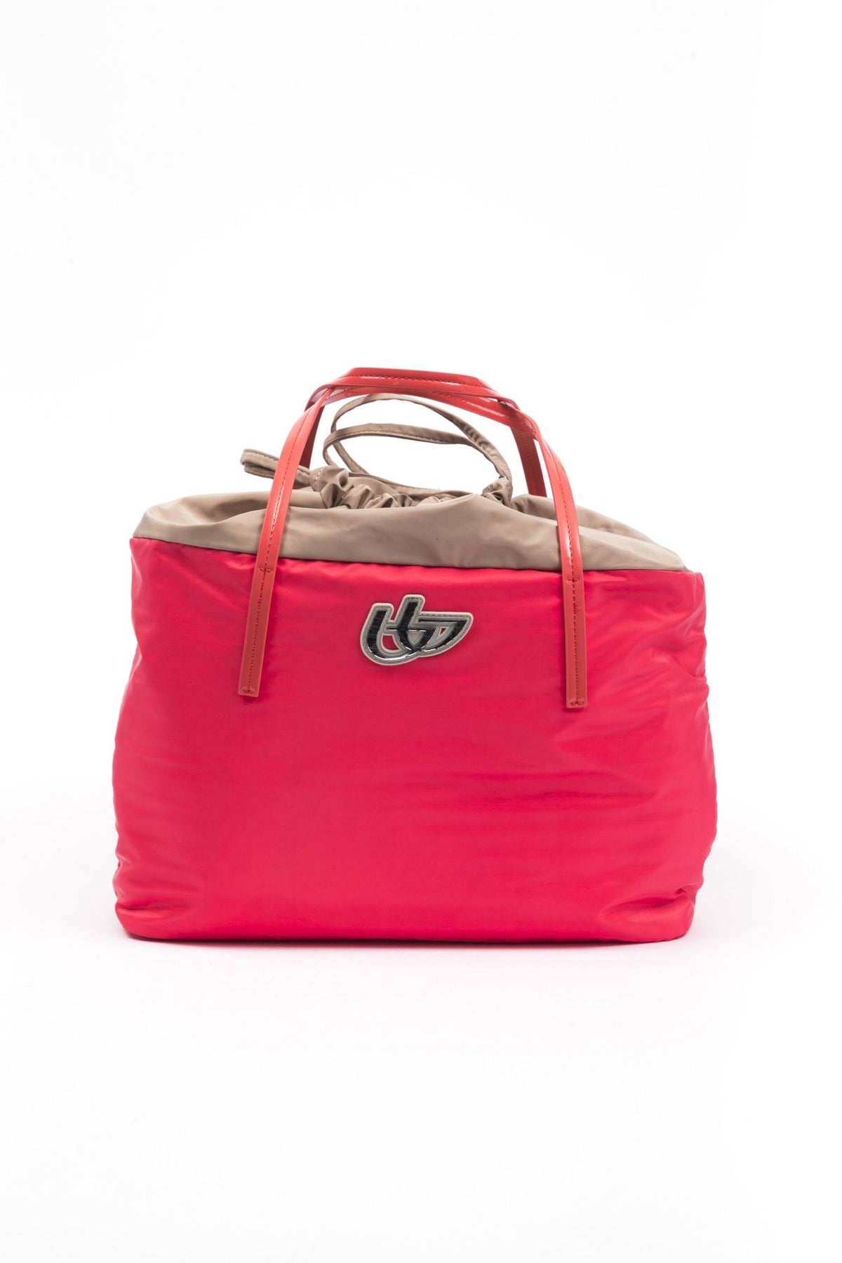 BYBLOS Women's Red Polyester Shoulder Bag – Logo Detail, Designer Handbag