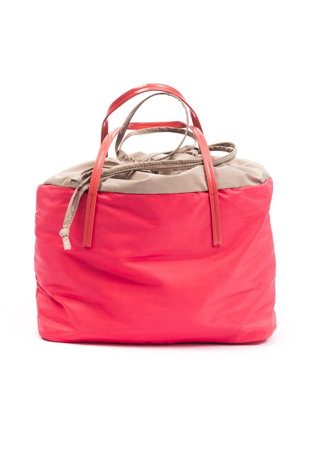 BYBLOS Women's Red Polyester Shoulder Bag – Logo Detail, Designer Handbag
