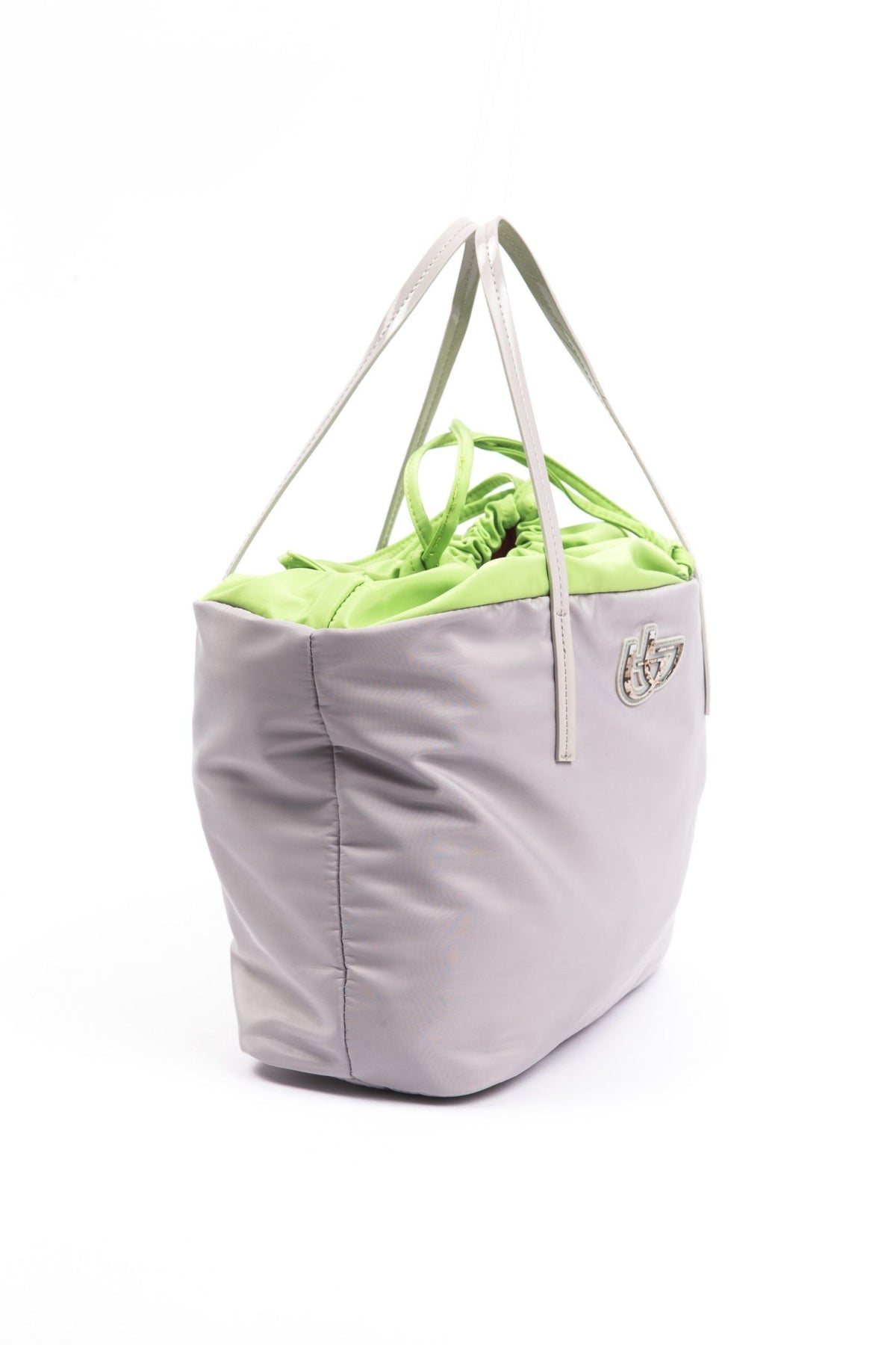 BYBLOS Women's Gray Polyester Shoulder Bag – Logo Detail, Designer Handbag