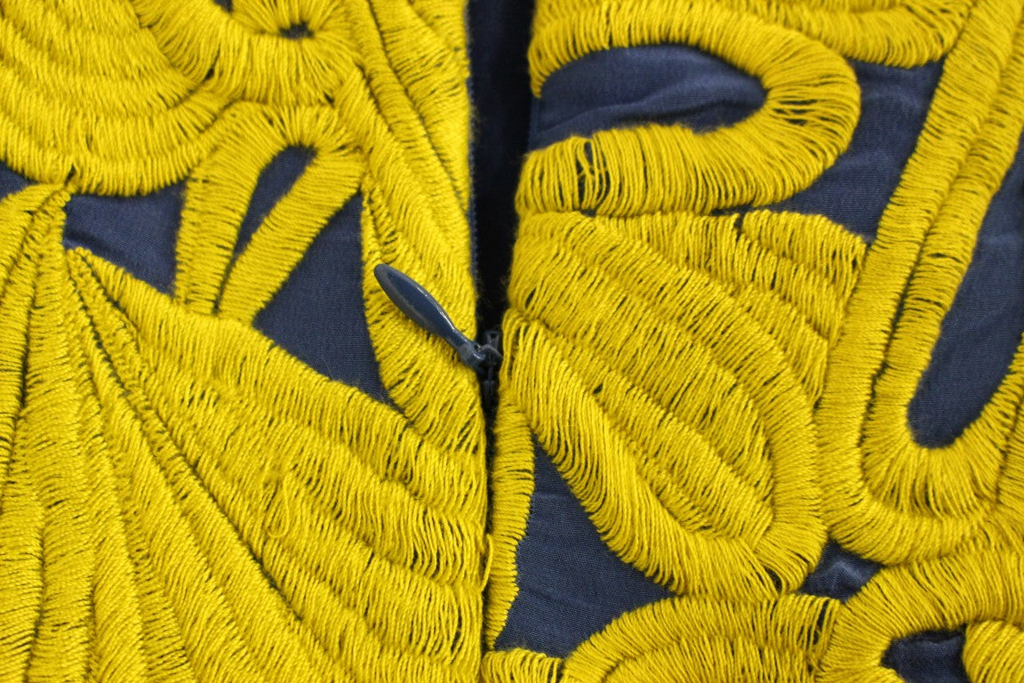 Sachin & Babi Blue & Yellow Strapless Bubble Mini Shift Dress – Back Zip, 100% Cotton