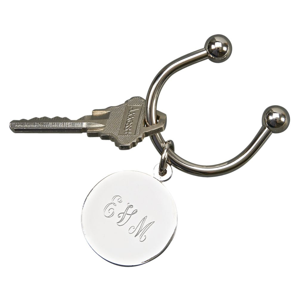 Engravable Disc Keychain - Silver Nickel-Plated Round Keychain with Gift Box
