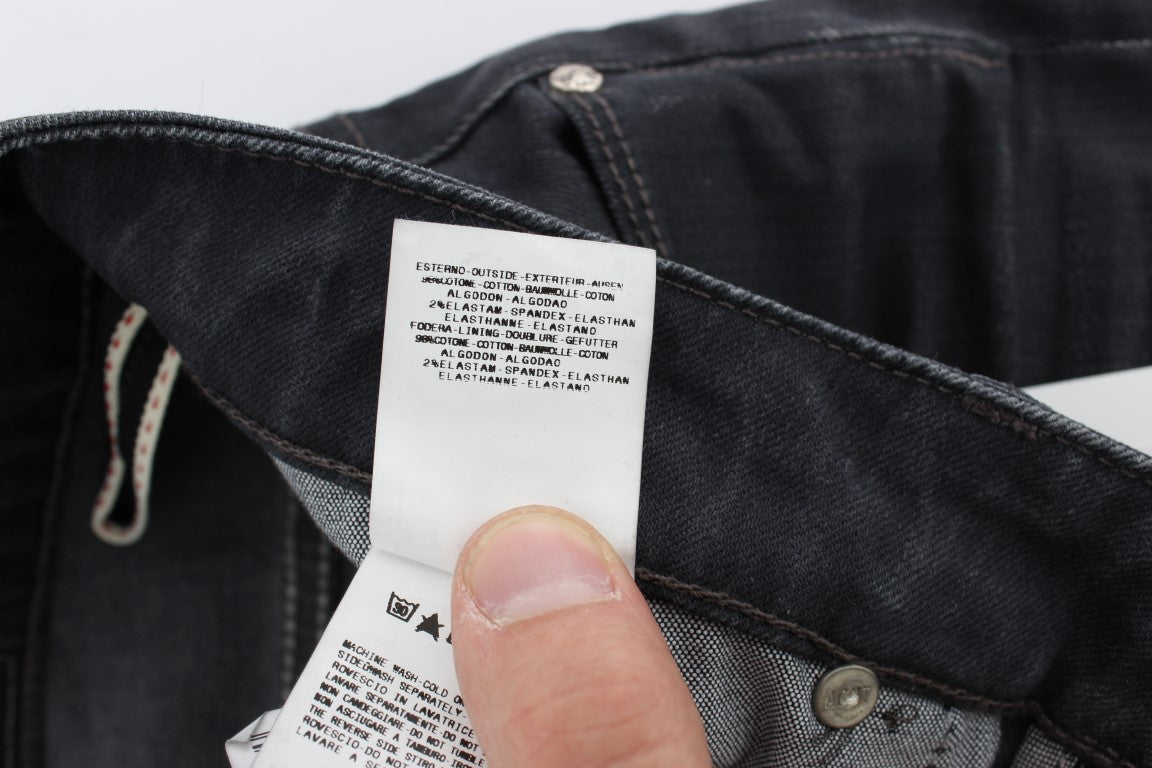 Acht Gray Cotton Stretch Slim Fit Jeans