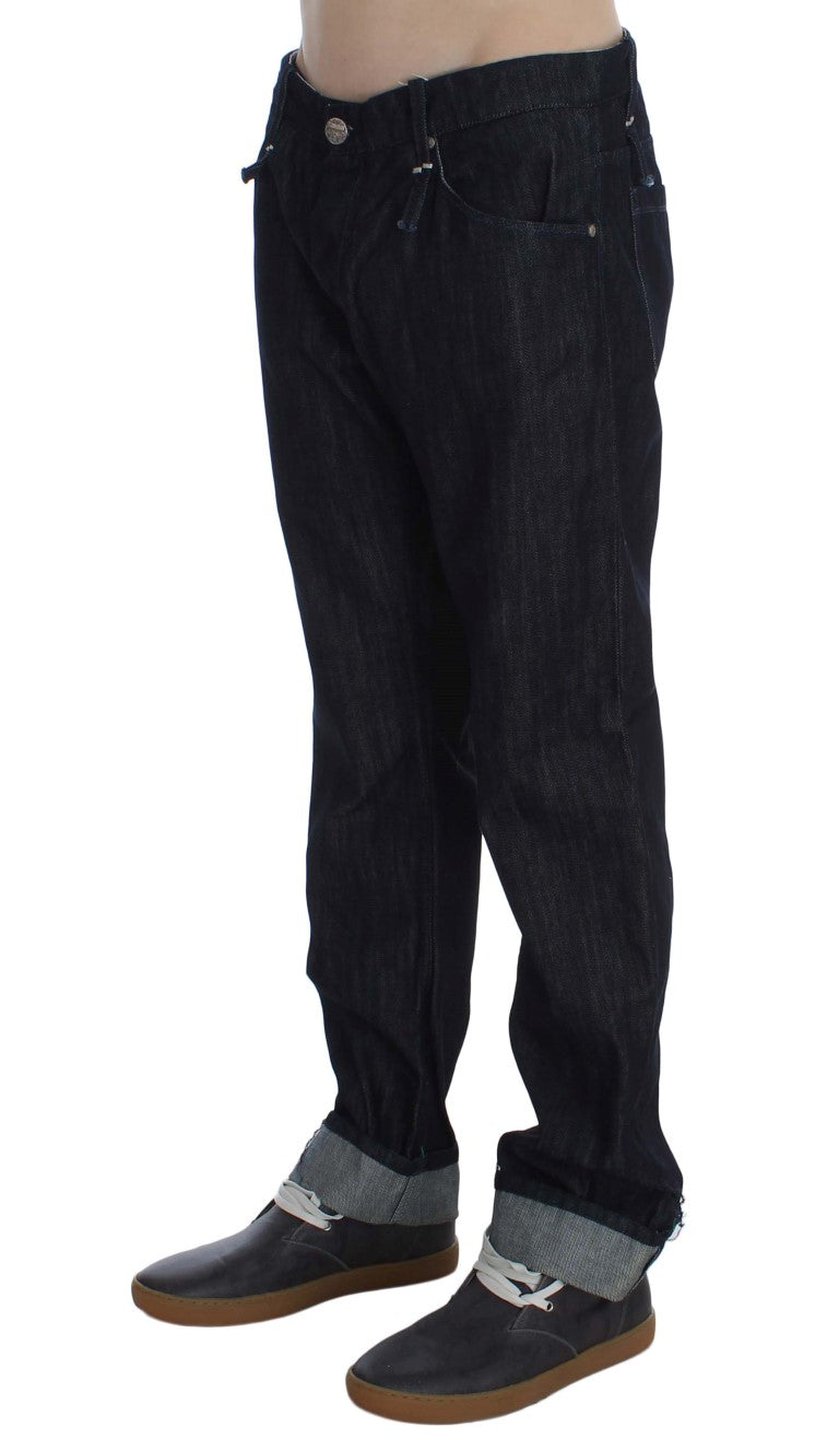 Acht Blue Cotton Regular Straight Fit Jeans