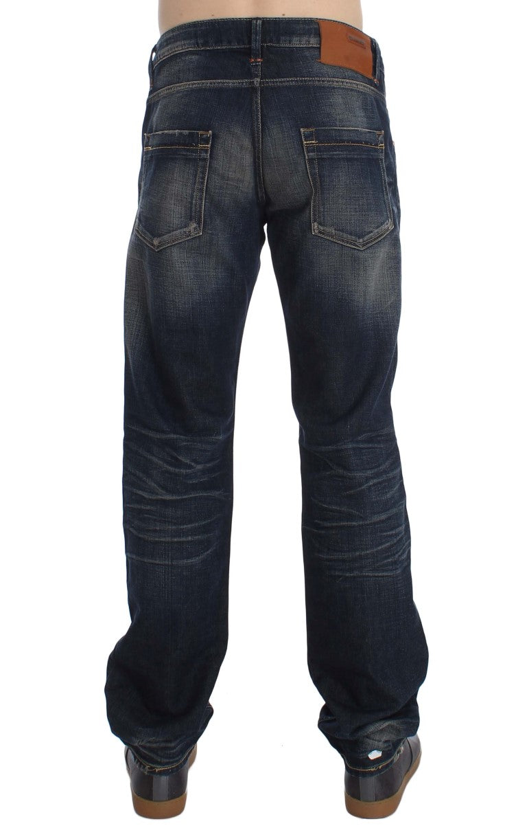 Acht Blue Wash Straight Fit Low Waist Jeans