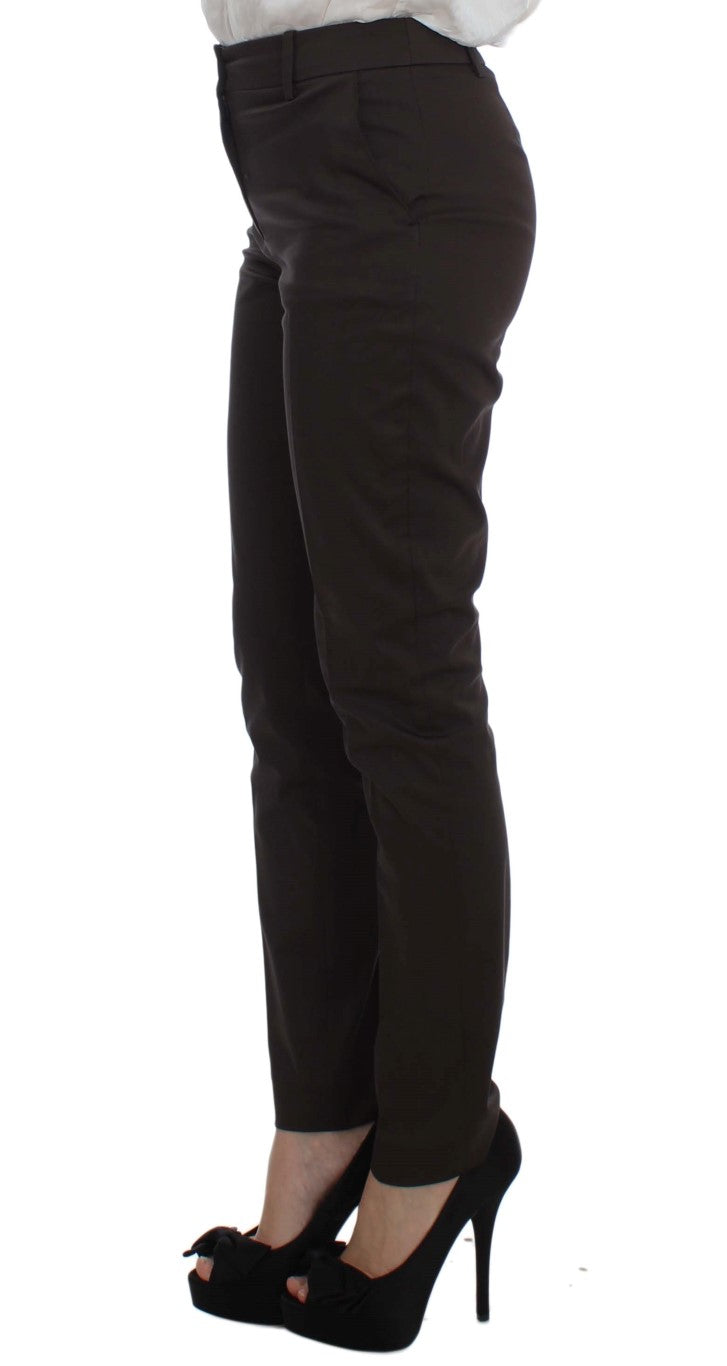 Exte Brown Stretch Two Button Suit
