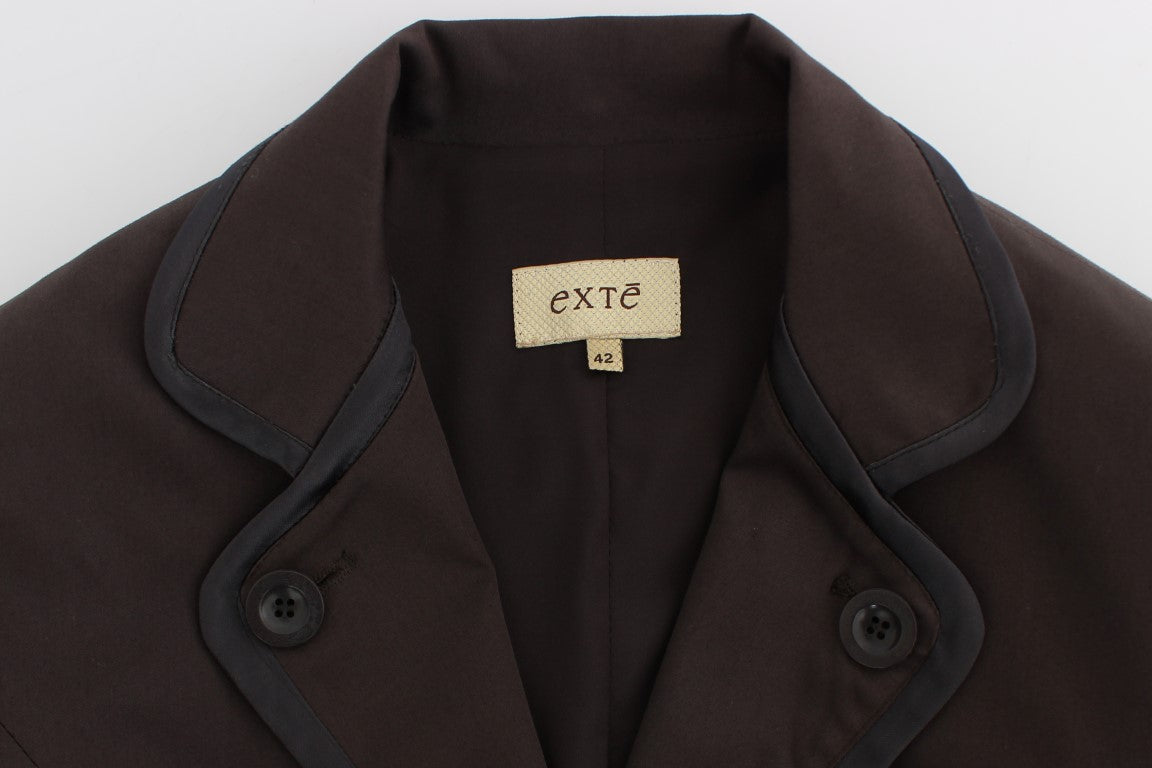 Exte Brown Stretch Two Button Suit