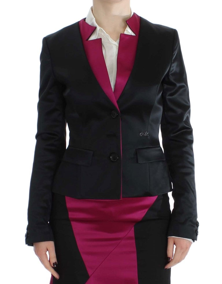 Exte Black Pink Stretch Blazer Jacket