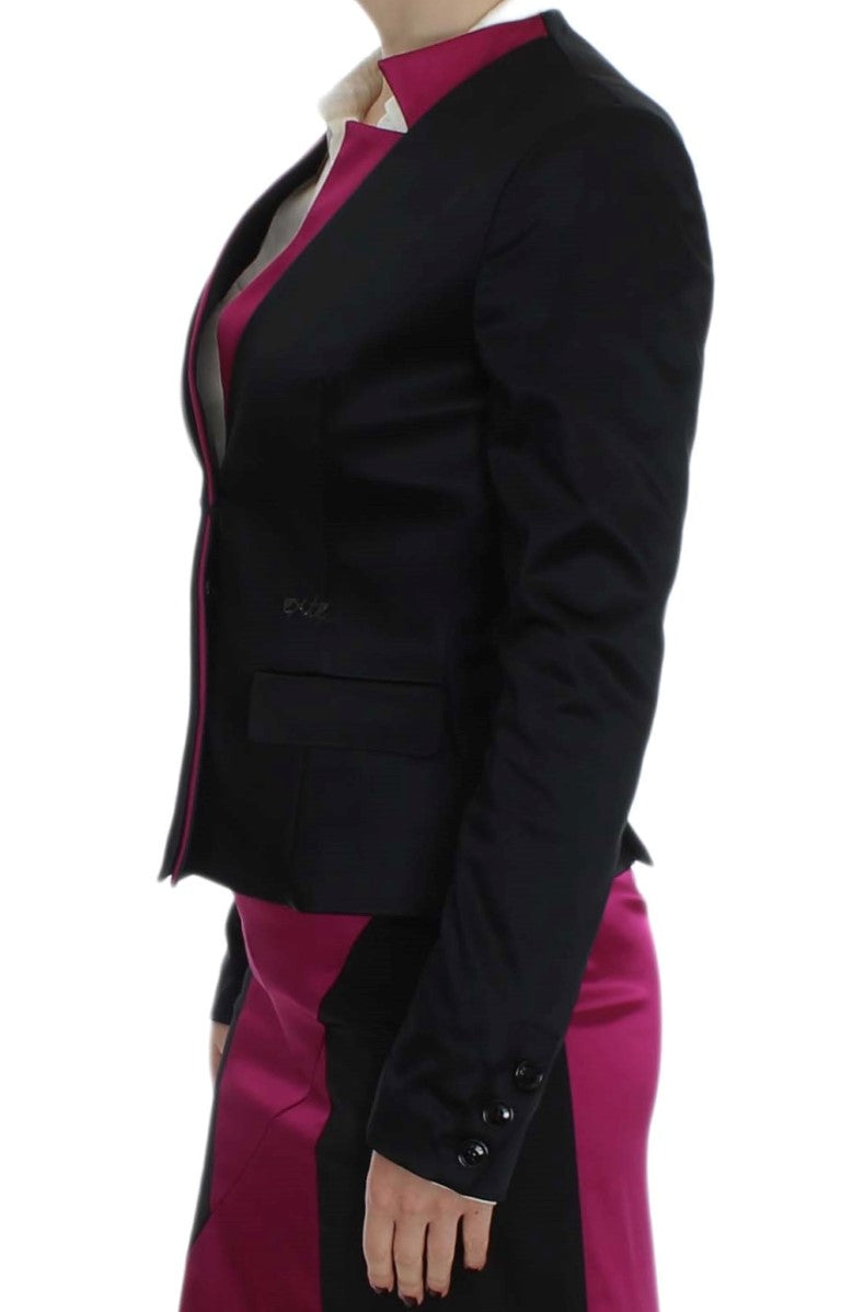 Exte Black Pink Stretch Blazer Jacket