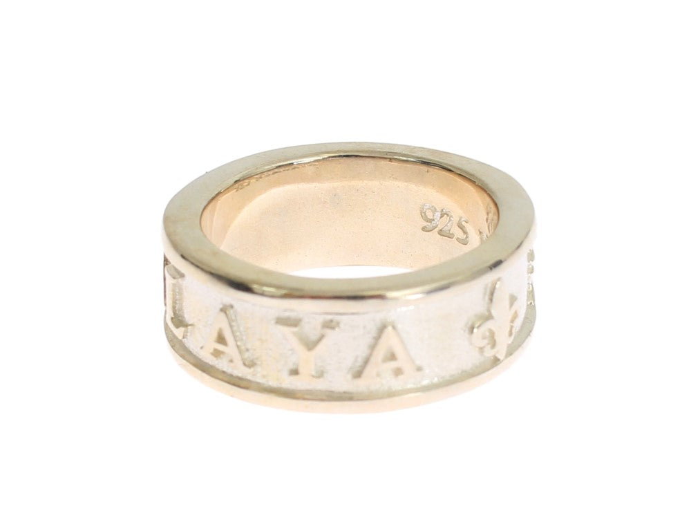 Nialaya Men's Pure Silver 925 Sterling Silver Ring – Logo Detail, Made in USA