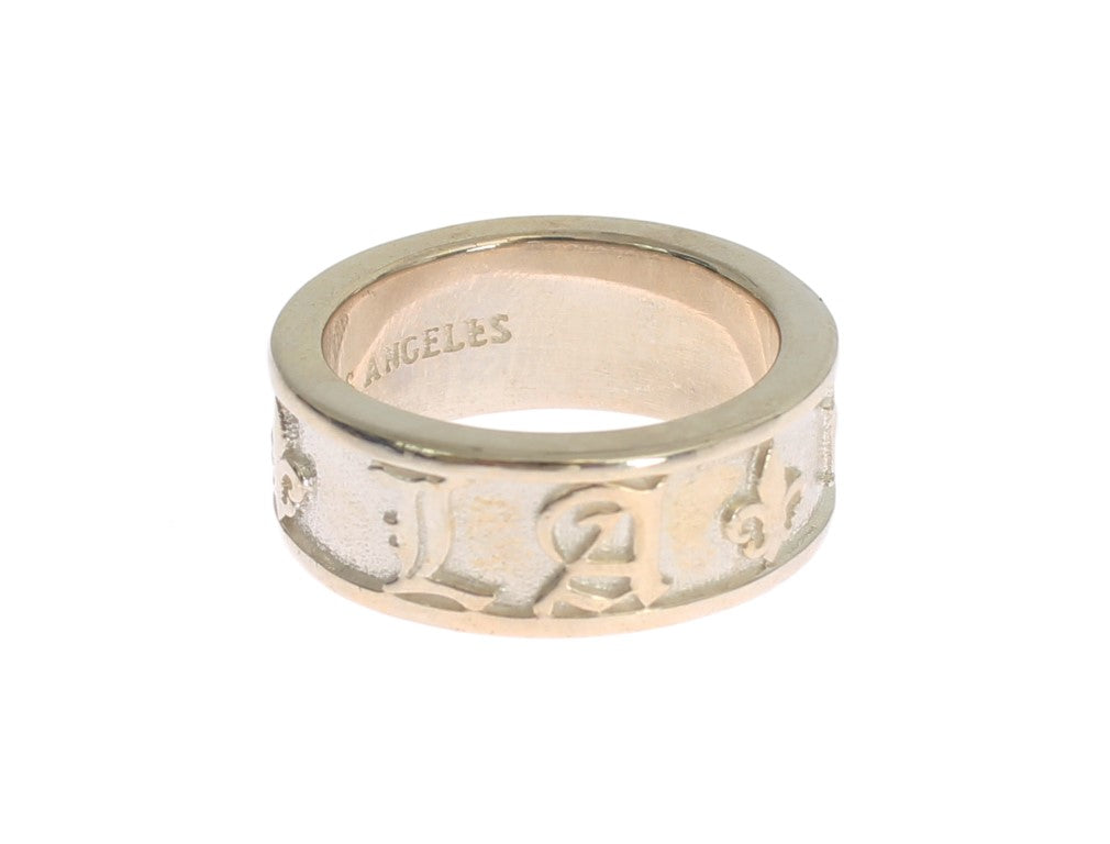 Nialaya Men's Pure Silver 925 Sterling Silver Ring – Logo Detail, Made in USA