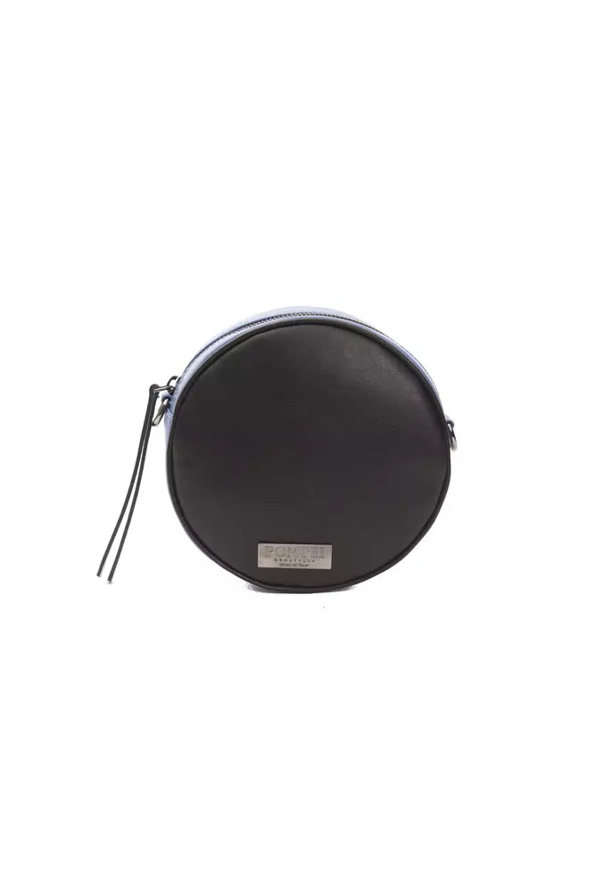 Pompei Donatella Black Leather Crossbody Bag – Oval Silhouette | Dustbag Included