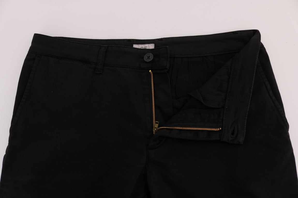 GF Ferre Black Cotton Stretch Chinos Pants