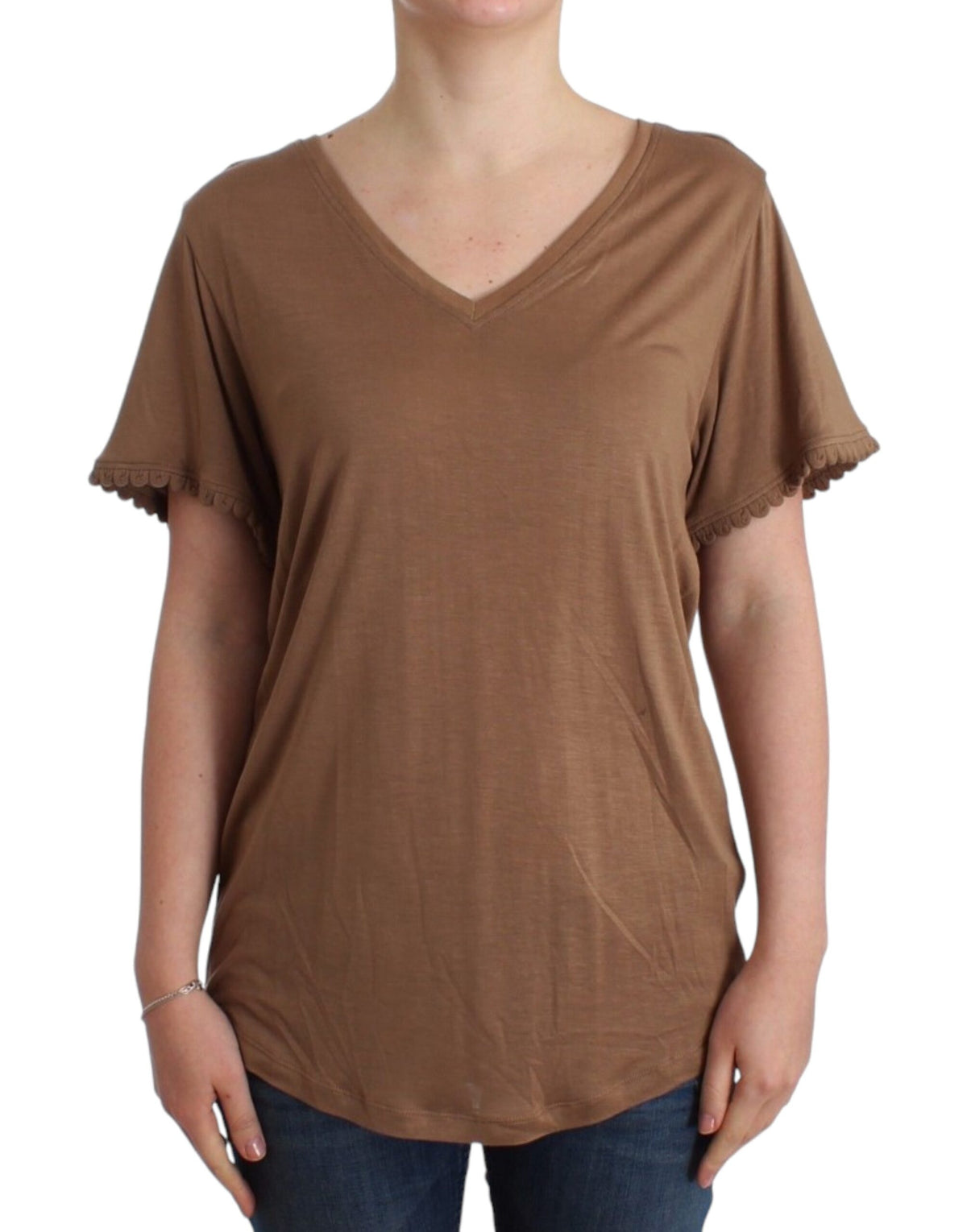 John Galliano Brown shortsleeved top