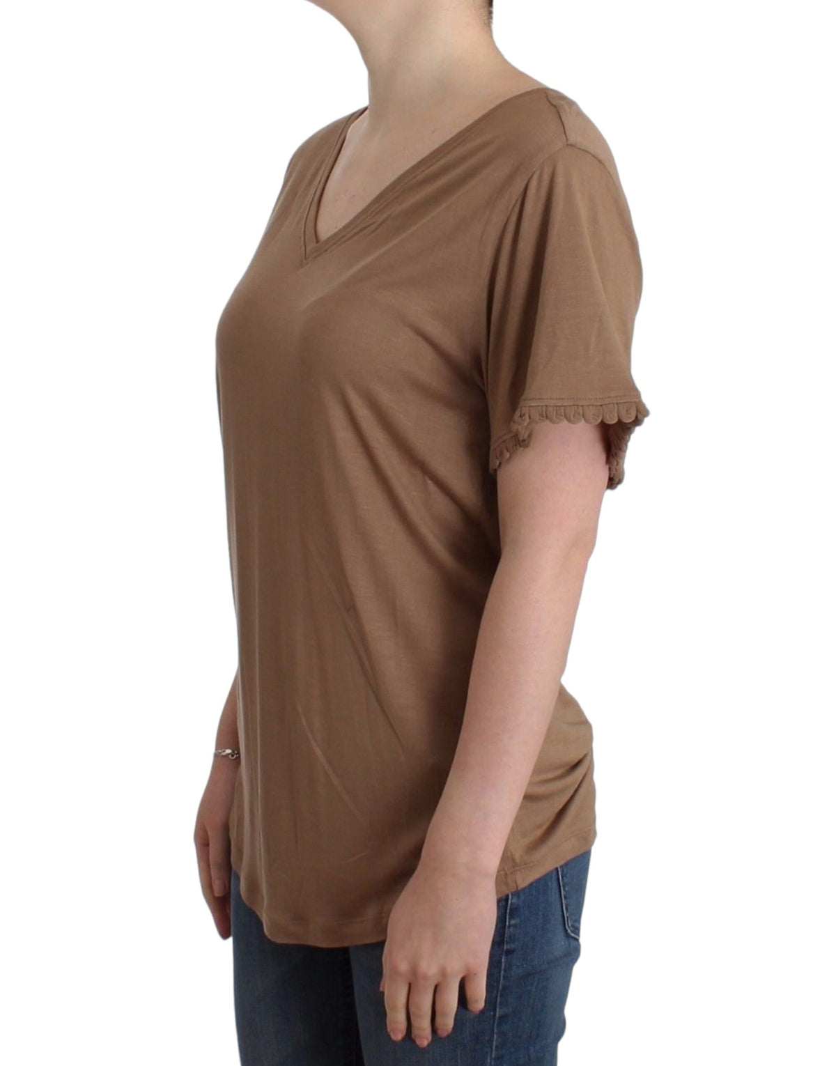 John Galliano Brown shortsleeved top
