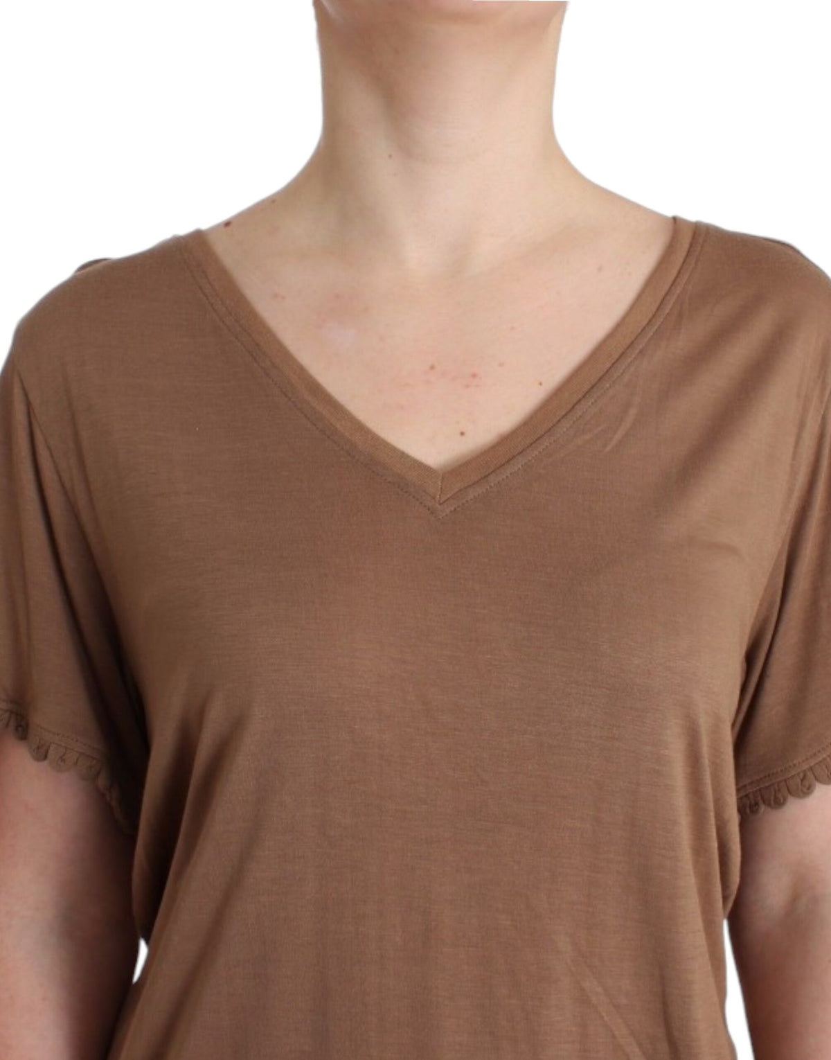 John Galliano Brown shortsleeved top