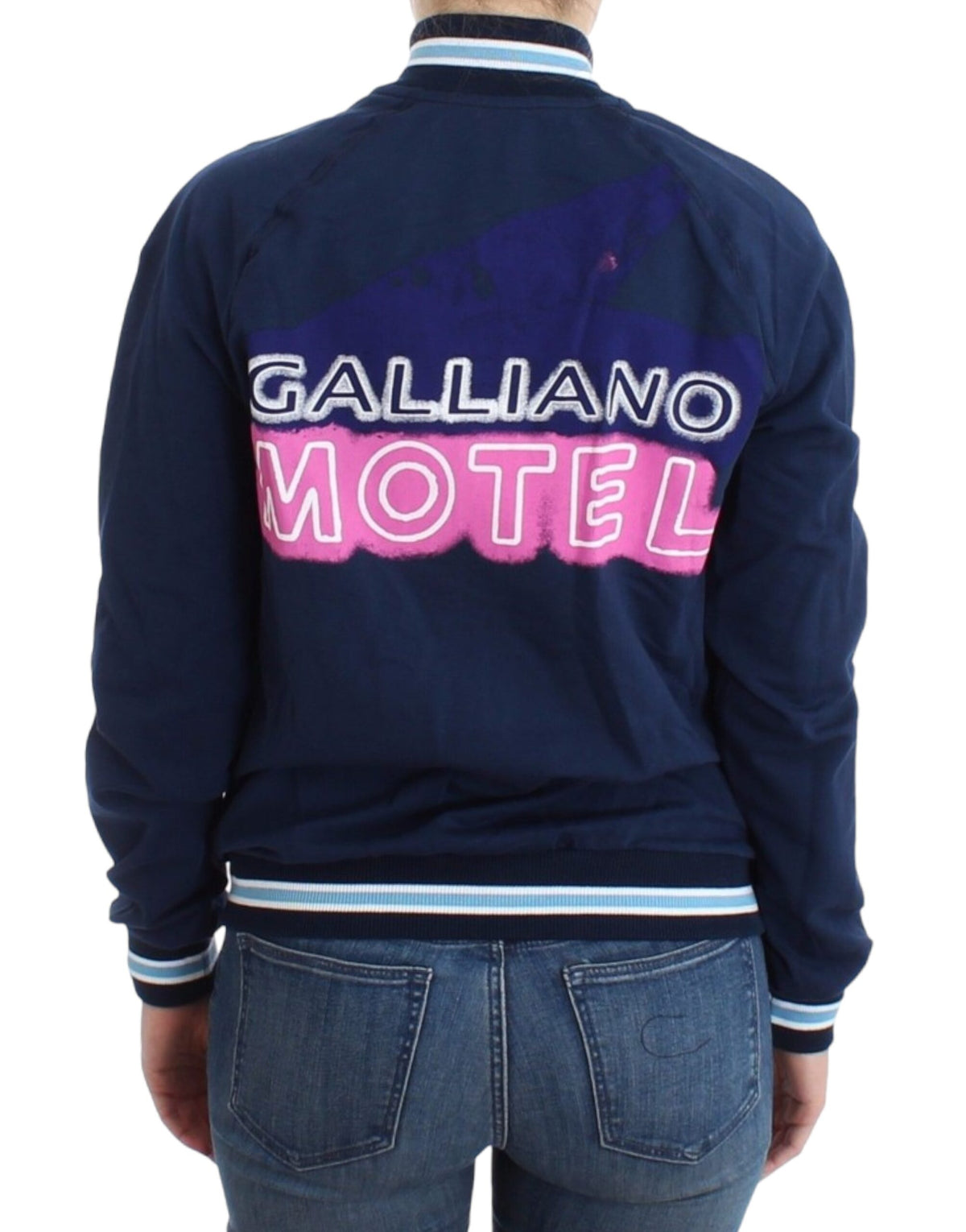 John Galliano Blue zip cotton cardigan