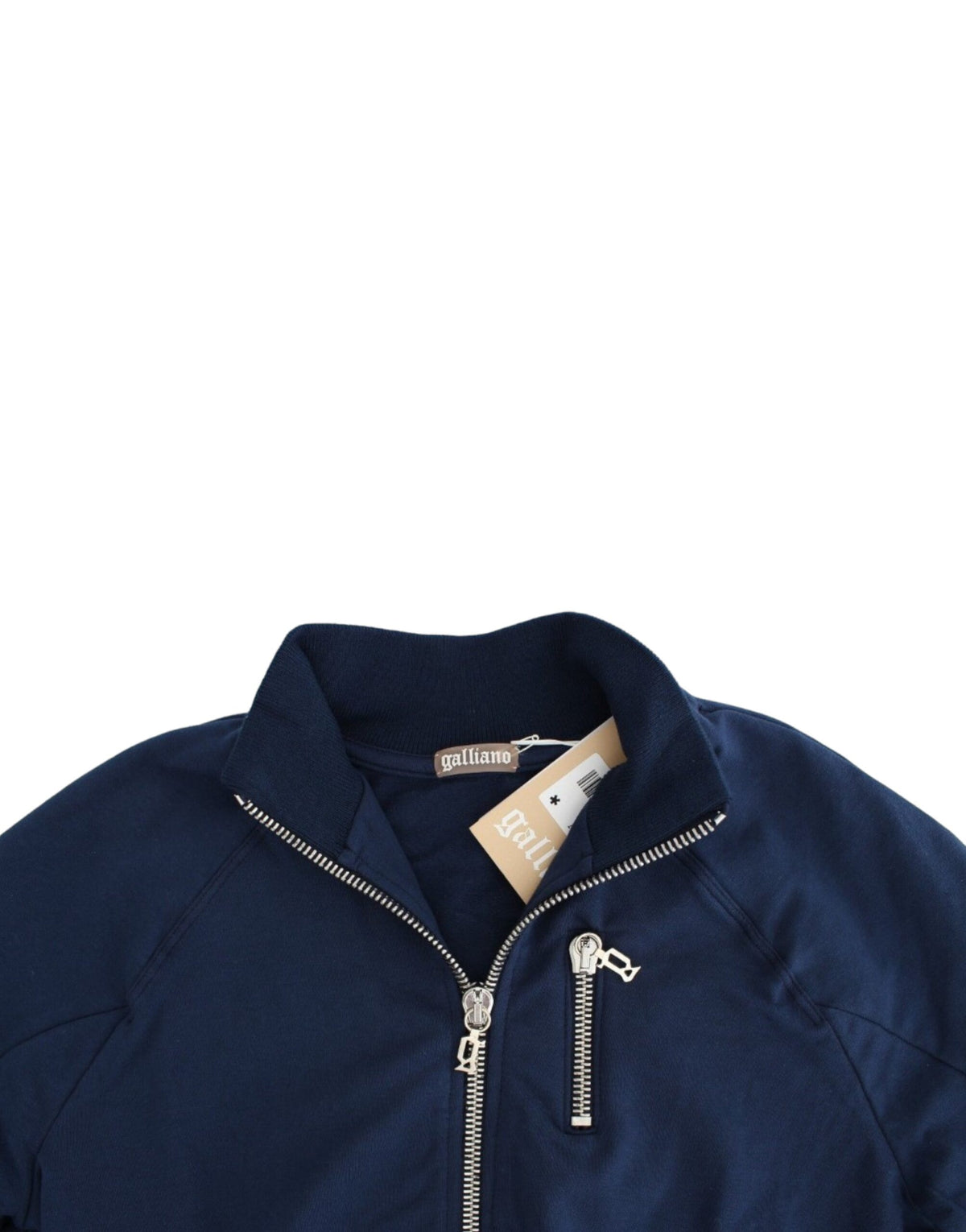 John Galliano Blue zip cotton cardigan