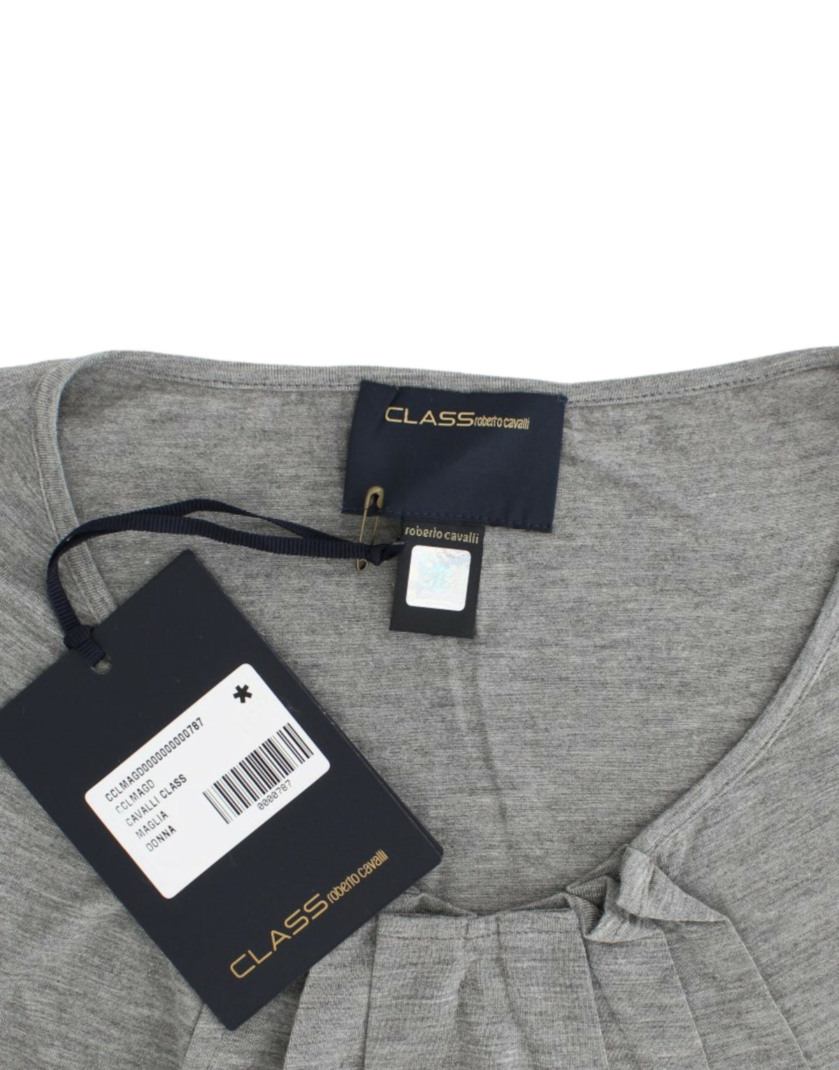 Cavalli Gray 3/4 sleeves jumper top