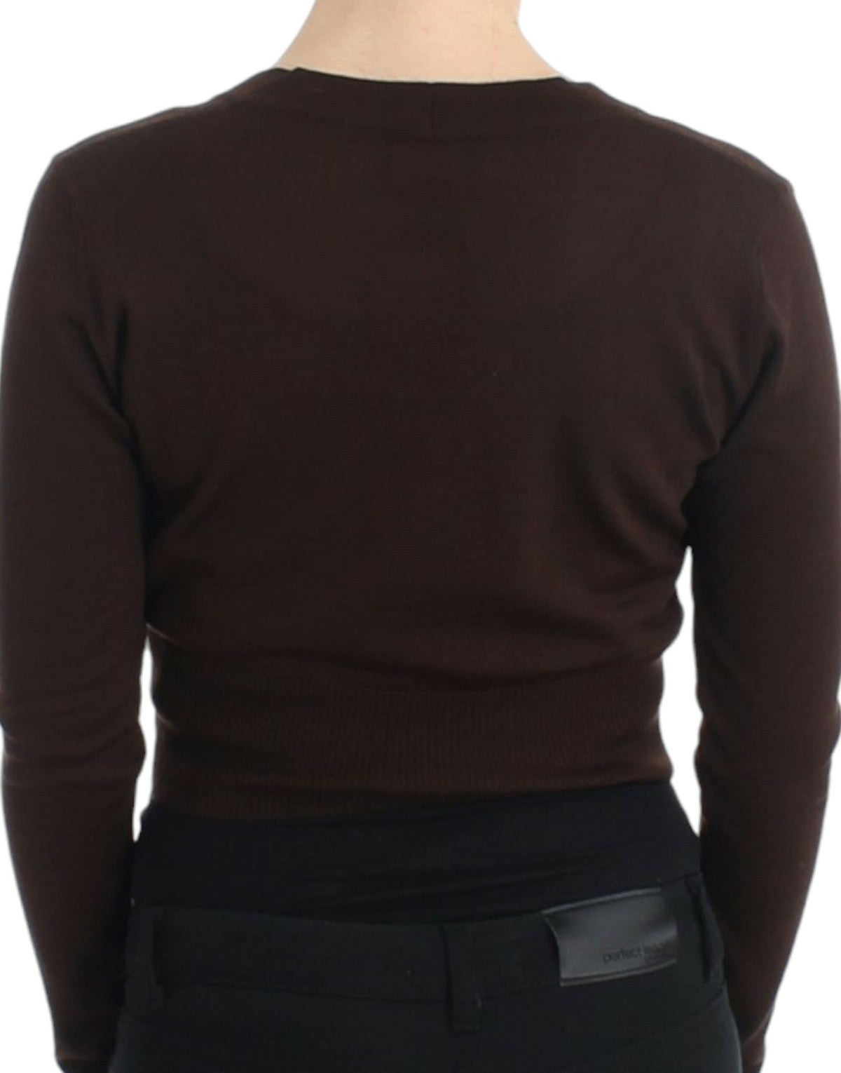 Cavalli Brown cropped wool cardigan